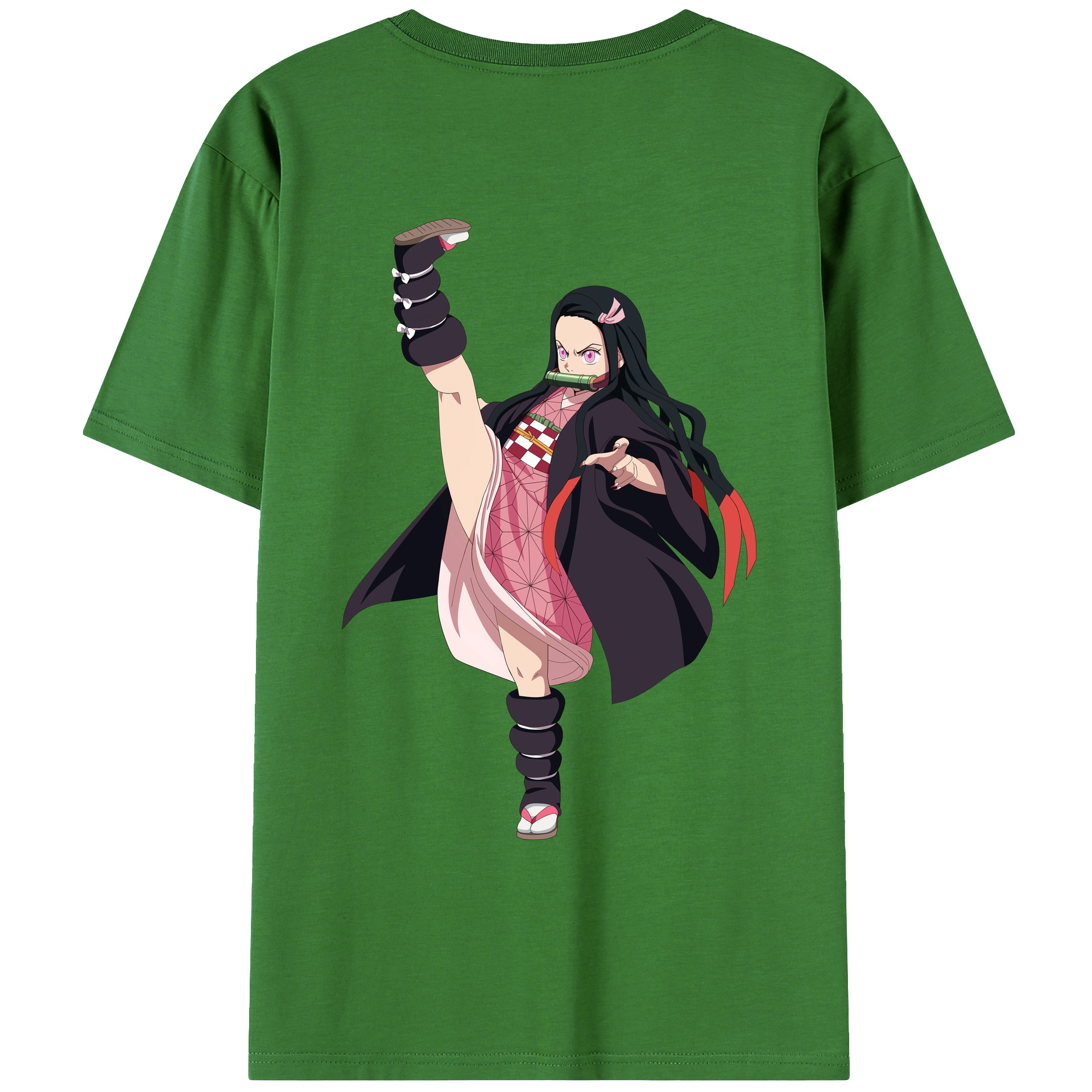 （画像用） 鬼滅の刃（きめつのやいば）竈門 禰󠄀豆子／かまど ねずこ Kamado Nezuko レディース半袖Tシャツ(バックプリント)